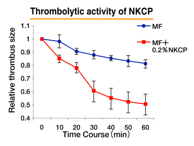 Thrombolytic activity of NKCP